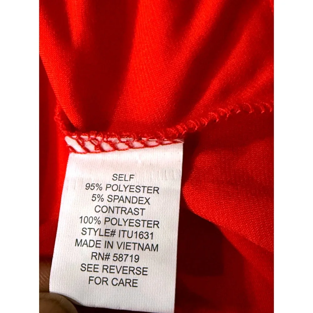 Juniper + Lime Women's Red Sequin Trim Cold Shoulder Blouse Top ITU1631 Size S